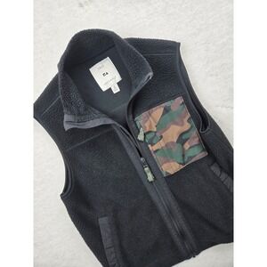 Free Assembly‎ Black Fleece Vest Camo Collar Pocket Kids Size M 8